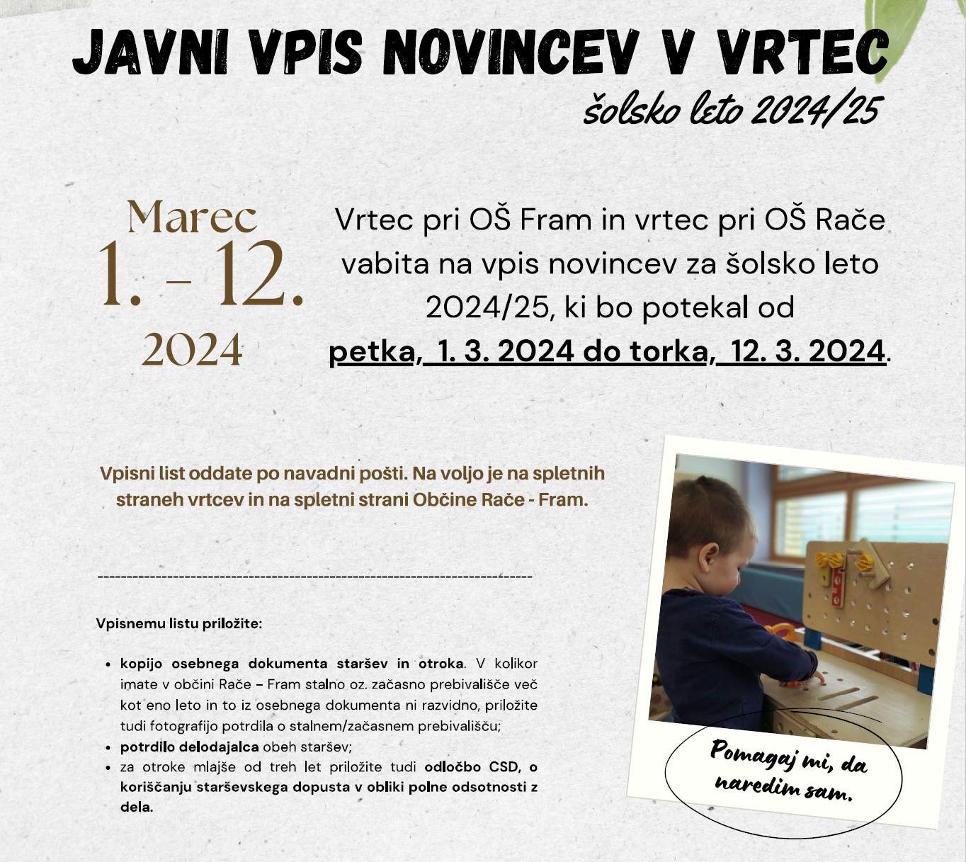 text vrtec